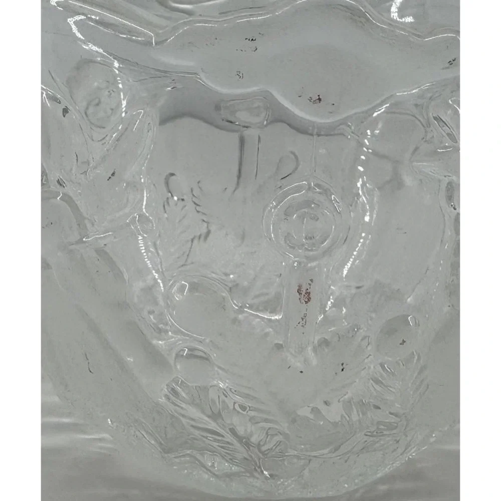 Vintage Mikasa Cherub Holiday Lights Crystal Frosted Angels Candle Holder Xmas